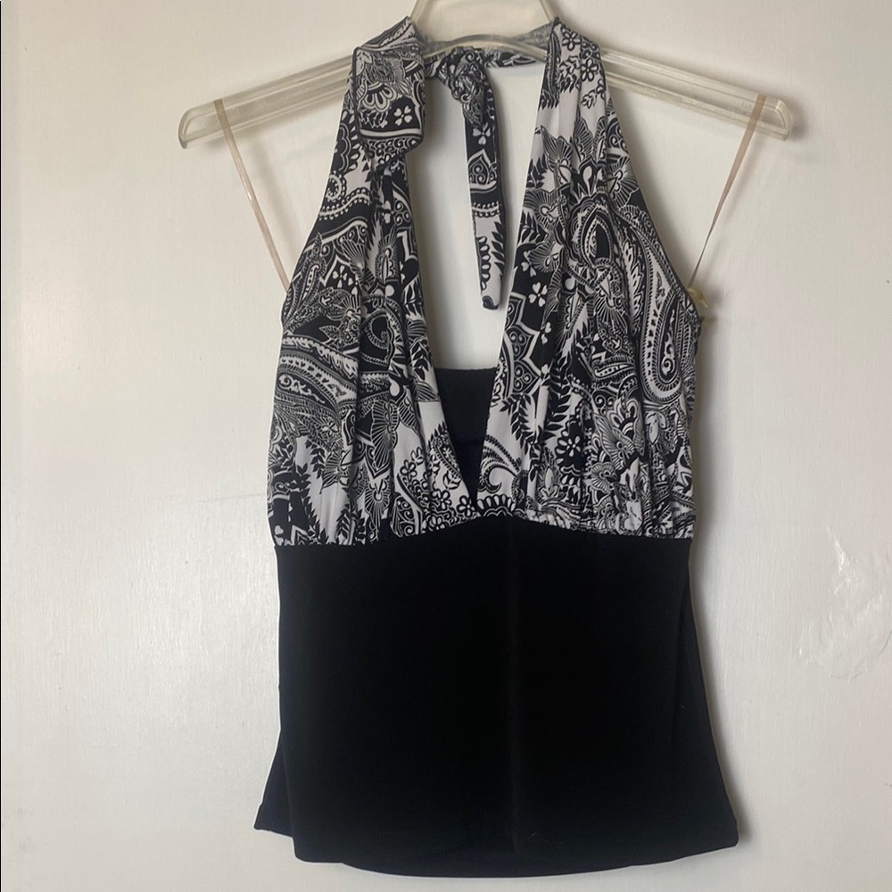 Dots Black and White Paisley Tank Top